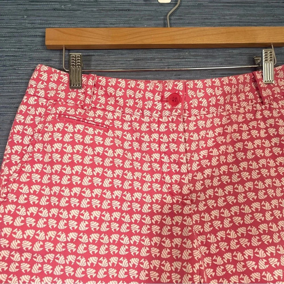 Talbots Pink Fish Pattern High Rise Cotton Blend Walking Shorts Women’s Size 4 - Picture 2 of 5